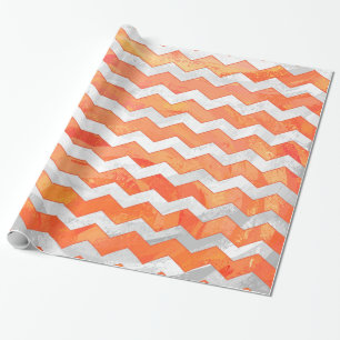Fire Lake Oranje Chevron Pattern Cadeaupapier