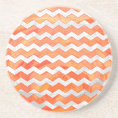 Fire Lake Oranje Chevron Pattern Zandsteen Onderzetter (Voorkant)