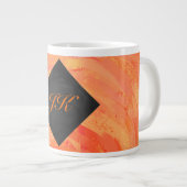 Fire Lake Oranje en Black Monogram Grote Koffiekop (Voorkant rechts)