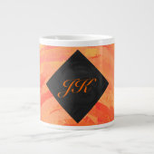 Fire Lake Oranje en Black Monogram Grote Koffiekop (Voorkant)