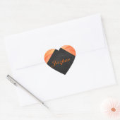 Fire Lake Oranje en Black Monogram Hart Sticker (Envelop)
