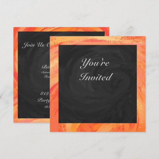 Fire Lake Oranje en Black Monogram Kaart (Voorkant / Achterkant)