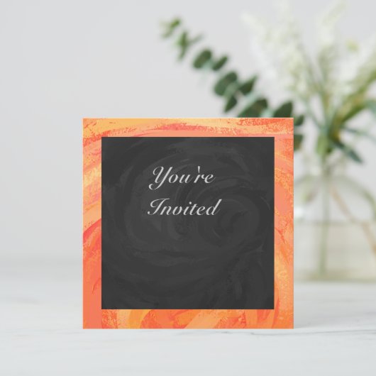 Fire Lake Oranje en Black Monogram Kaart (Staand voorkant)