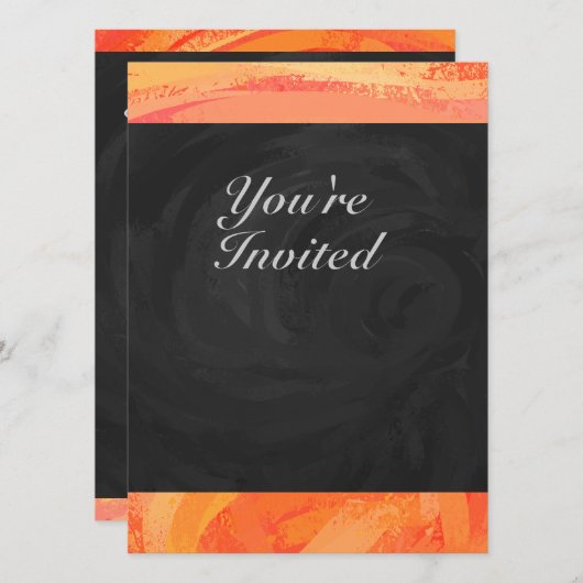 Fire Lake Oranje en Black Monogram Kaart (Voorkant / Achterkant)