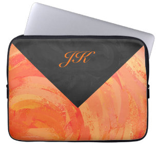Fire Lake Oranje en Black Monogram Laptop Sleeve