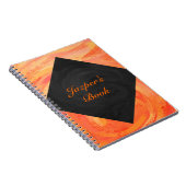 Fire Lake Oranje en Black Monogram Notitieboek (Rechterzijde)