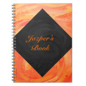Fire Lake Oranje en Black Monogram Notitieboek (Voorkant)