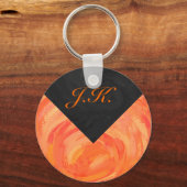 Fire Lake Oranje en Black Monogram Sleutelhanger (Voorkant)