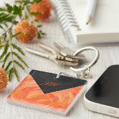 Fire Lake Oranje en Black Monogram Sleutelhanger (Voorkant Rechts)