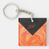 Fire Lake Oranje en Black Monogram Sleutelhanger (Voorkant)