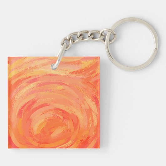 Fire Lake Oranje en Black Monogram Sleutelhanger (Achterkant)