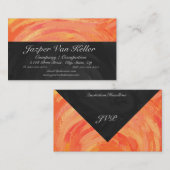Fire Lake Oranje en Black Monogram Visitekaartje (Voorkant / Achterkant)