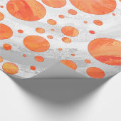 Fire Lake Oranje Polka Dot Pattern Cadeaupapier (Hoek)