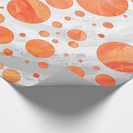 Fire Lake Oranje Polka Dot Pattern Cadeaupapier (Hoek)