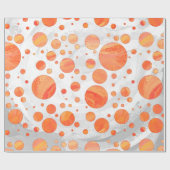 Fire Lake Oranje Polka Dot Pattern Cadeaupapier (Vlak)