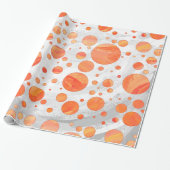 Fire Lake Oranje Polka Dot Pattern Cadeaupapier (Uitgerold)