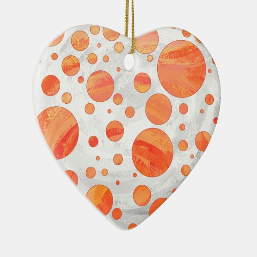 Fire Lake Oranje Polka Dot Pattern Keramisch Ornament (Rechts)
