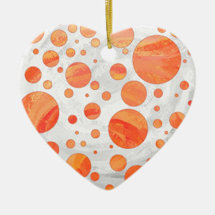 Fire Lake Oranje Polka Dot Pattern Keramisch Ornament