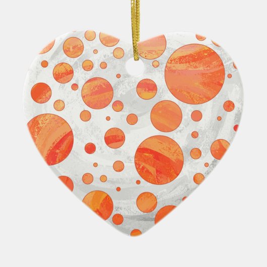 Fire Lake Oranje Polka Dot Pattern Keramisch Ornament (Voorkant)