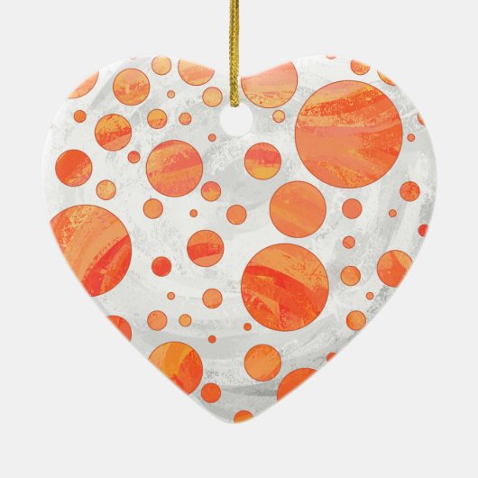 Fire Lake Oranje Polka Dot Pattern Keramisch Ornament (Achterkant)