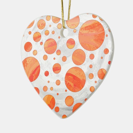Fire Lake Oranje Polka Dot Pattern Keramisch Ornament (Links)
