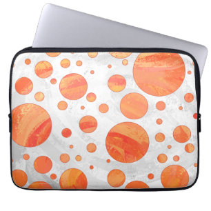 Fire Lake Oranje Polka Dot Pattern Laptop Sleeve