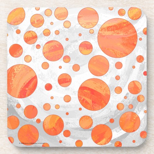 Fire Lake Oranje Polka Dot Pattern Onderzetter (Voorkant)