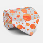 Fire Lake Oranje Polka Dot Pattern Stropdas (Opgerold)