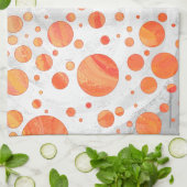 Fire Lake Oranje Polka Dot Pattern Theedoek (Gevouwen)