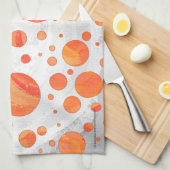 Fire Lake Oranje Polka Dot Pattern Theedoek (Quarter Fold)