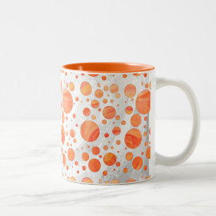 Fire Lake Oranje Polka Dot Pattern Tweekleurige Koffiemok