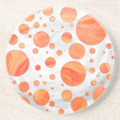 Fire Lake Oranje Polka Dot Pattern Zandsteen Onderzetter (Voorkant)