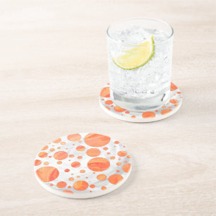 Fire Lake Oranje Polka Dot Pattern Zandsteen Onderzetter