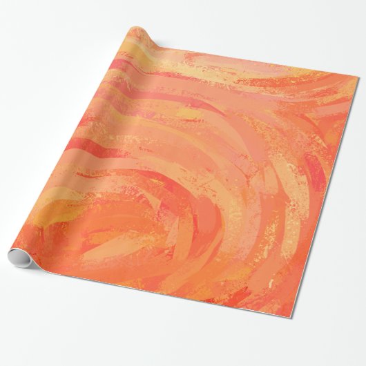 Fire Lake Oranje Swirl Cadeaupapier (Uitgerold)