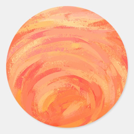 Fire Lake Oranje Swirl Ronde Sticker (Voorkant)