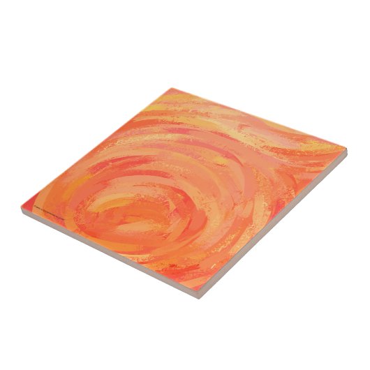 Fire Lake Oranje Swirl Tegeltje (Zijkant)