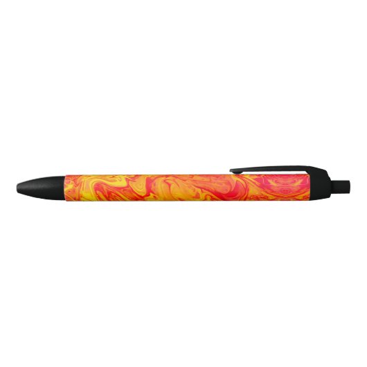 Fire Lava Volcano Marble Zwarte Inkt Pen (Bovenkant)