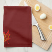 Fire Leaf Kitchen Towel Theedoek (Quarter Fold)