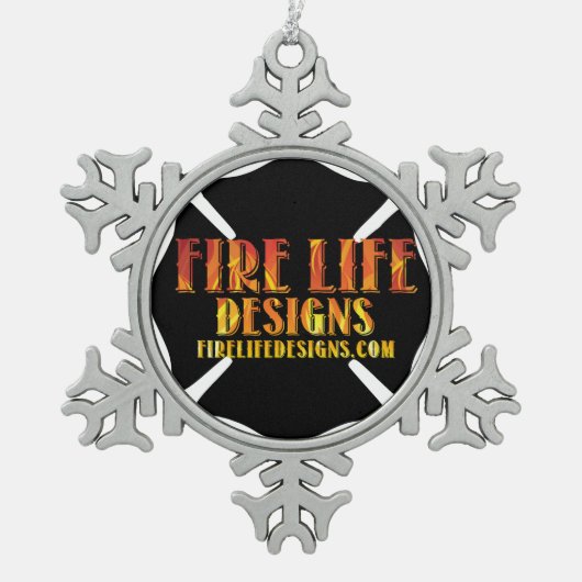 FIRE LIFE DESIGN CO [logo 1] Tin Sneeuwvlok Ornament (Voorkant)
