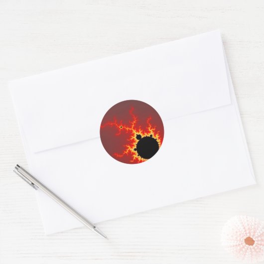 Fire Lightning Ronde Sticker (Envelop)