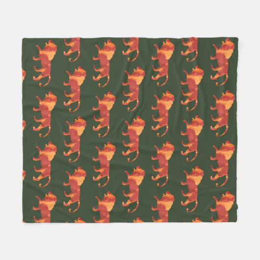 Fire Lion Fleece Blanket (Voorkant (Horizontaal))