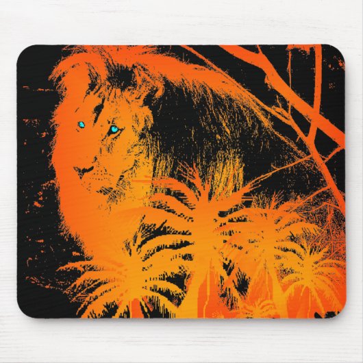 Fire Lion Mousepad Muismat (Voorkant)