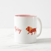 Fire Lion op maat Tweekleurige Koffiemok (Voorkant rechts)