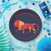 Fire Lion, Verjaardag Custom Paper Borden Papieren Bordje (Feest)