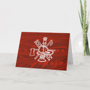 Fire Logo & Red Satin Achtergrond Pas Kaart aan