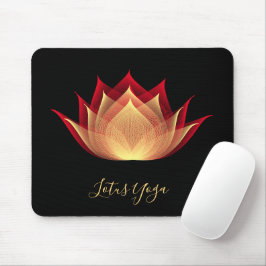 Fire Lotus Black Red Yellow Flower Sjabloon Yoga Muismat
