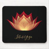 Fire Lotus Black Red Yellow Flower Sjabloon Yoga Muismat (Voorkant)