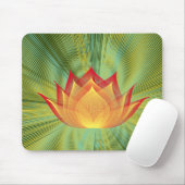 Fire Lotus Black Red Yellow Green Floral Sjabloon Muismat (Met muis)