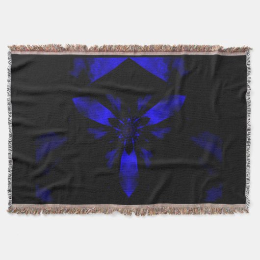 Fire Lotus Midnight Blue 1 Deken (Voorkant)