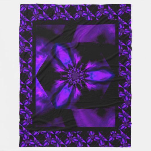 Fire Lotus Paars 1 Fleece Deken (Voorkant)